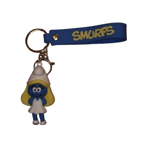 Breloc Strumfita VICTINY® the Smurfs&papa, 5 cm, albastru/galben