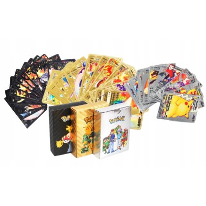 Set 3 pachete carti Pokemon, 3in1, 165 bucati, Multicolor