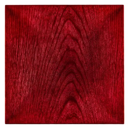 Platou Decorativ din Plastic Patrat Rosu cu Model 30x30x2cm