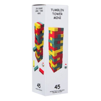 Joc Tumblin Tower Portabil Colorat 45 de piese