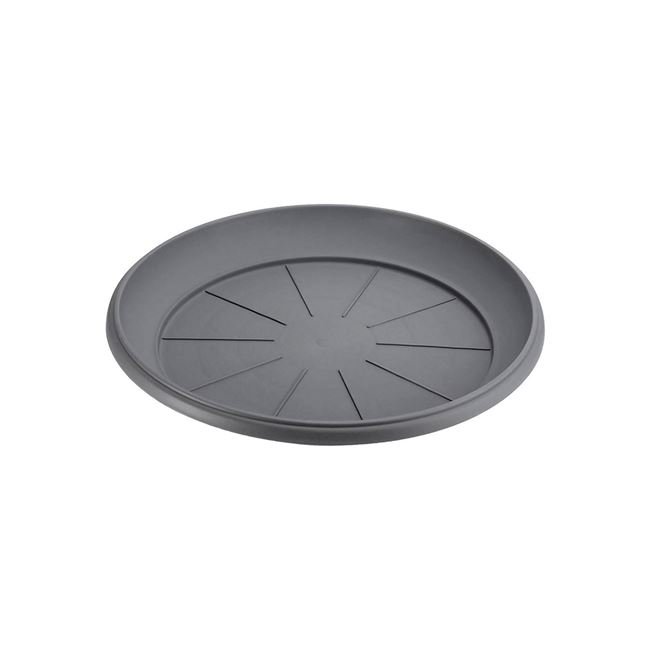Farfurie Ghiveci Flori din Plastic Antracit Ø17x2.5cm