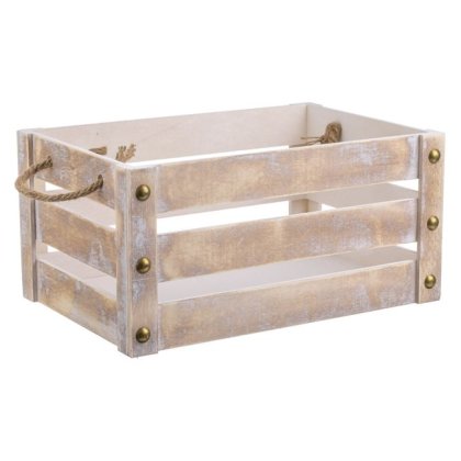 Ladita Decorativa din Lemn Alb Aurie 36.5x25x18cm