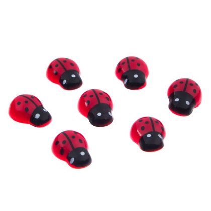 Buburuze Rosii Autocolante Decorative 1.5cm - 50buc