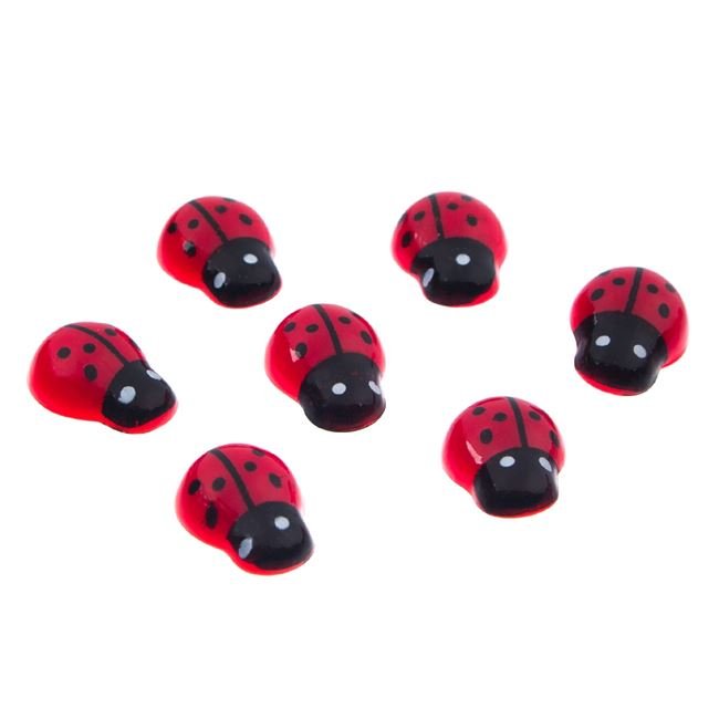 Buburuze Rosii Autocolante Decorative 1.5cm - 50buc