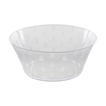 Bol din Plastic Transparent Reutilizabil cu Model Dungi Ø20x8cm