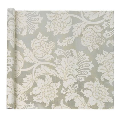 Autocolant Mobila PVC Damask Bej Argintie Rola 45x200cm.