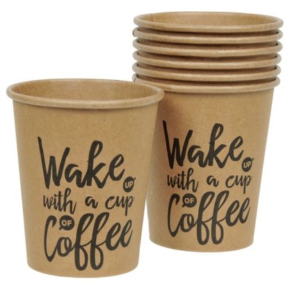 Pahare din Carton Wake Up 270ml - 10buc