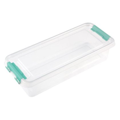 Cutie de Depozitare din Plastic Transparent cu Clips 1.2L