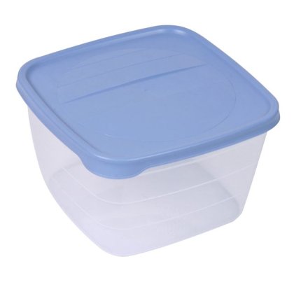 Recipient Alimente Transparent cu Capac Albastru 4l