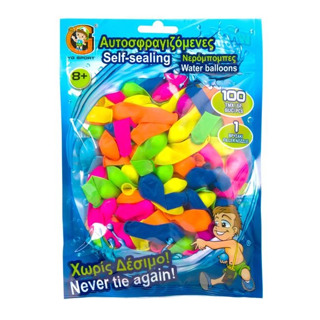 Baloane Colorate cu Sistem de Prindere & Adaptor pentru Apa - 100buc