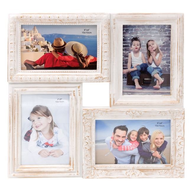 Rama Foto Off White Aurie pentru 4 poze 33x33cm