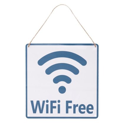 Tablita Decorativa Metalica WiFi Free 20x20cm
