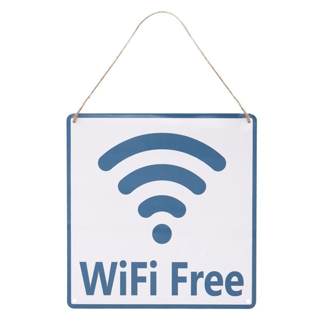 Tablita Decorativa Metalica WiFi Free 20x20cm