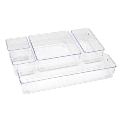 Organizator pentru Sertar cu 5 Compartimente Transparente