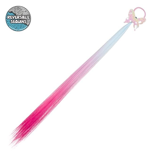 Elastic pentru Par Fluture cu Paiete Rainbow Suvite de Par 47cm