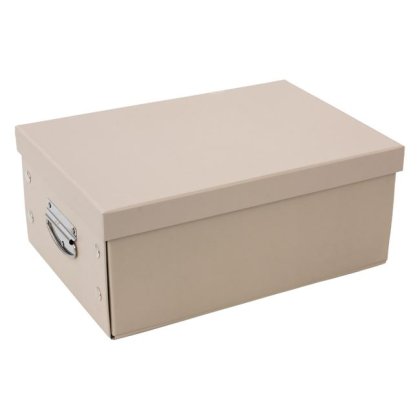 Cutie de Depozitare din Carton Pliabila Bej cu Maner 32x22x14cm