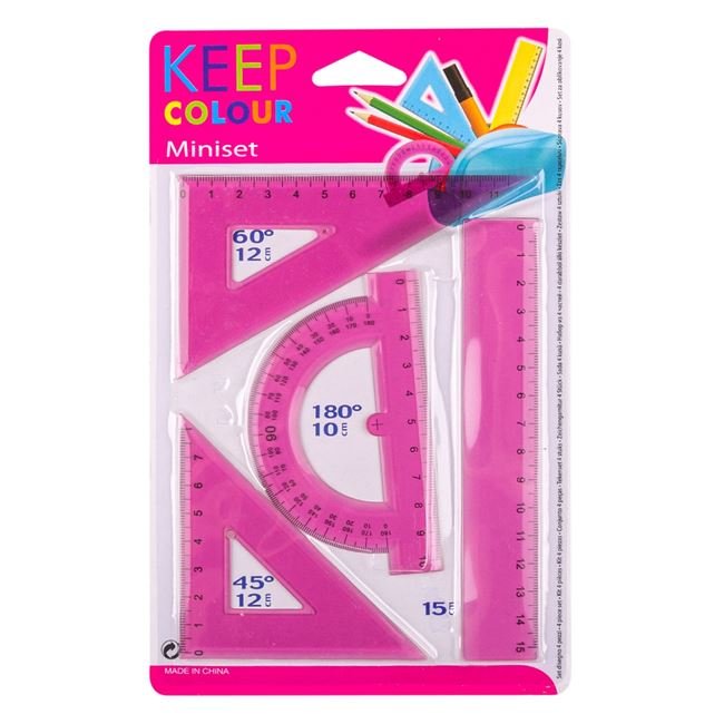 Set Rigle Transparente Roz - 4buc