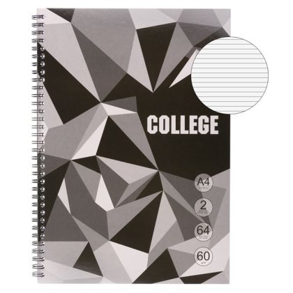Caiet Studentesc A4 Dictando cu Spirala Coperta Gri Cuburi & 2 Subiecte - 64F