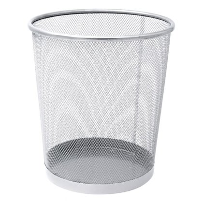 Cos de Gunoi Metalic Gri pentru Birou Ø25x26cm - 8.5L