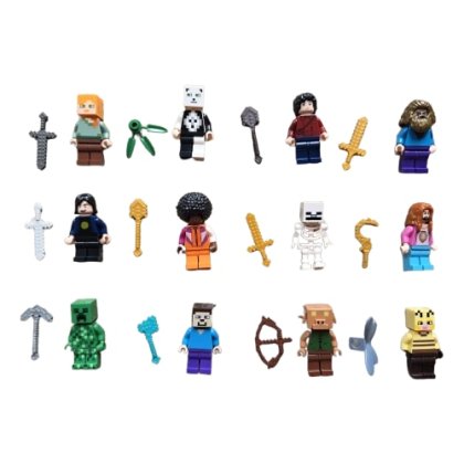 Set 12 figurine victiny Minecraft&Word compatibile blocuri de constructie
