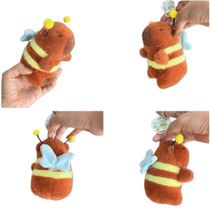 Jucarie de plus breloc Capibara albinuta aripi miscatoare VICTINY® 12 cm