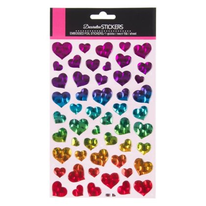 Inimi Autocolante Colorate Crystal - 51buc