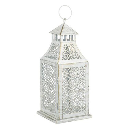 Felinar Decorativ Metalic Suspendat Model Perforat 12.5x12.5x31cm