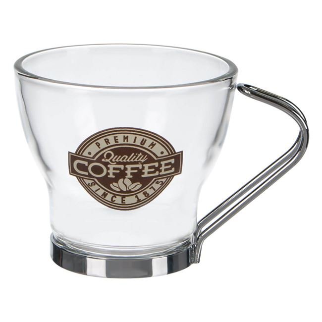 Ceasca Mini din Sticla cu Maner Metalic 100ml