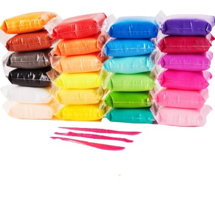 Set Plastilina inteligenta Magic Clay, 24 culori cu ustensile de modelaj