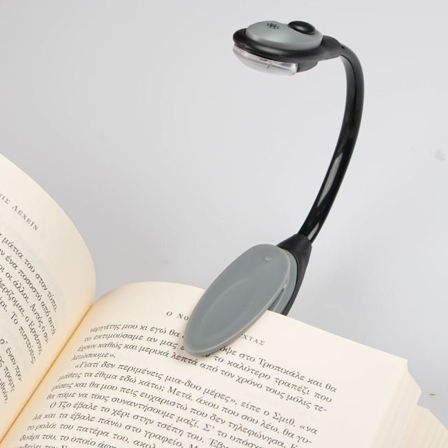 Lampa Neagra Gri cu Clips pentru Lectura