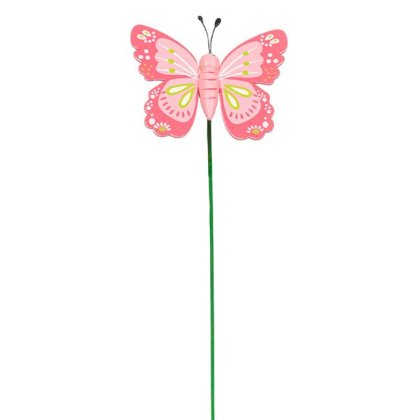Stick Decorativ pentru Ghiveci Fluture din Lemn 25cm