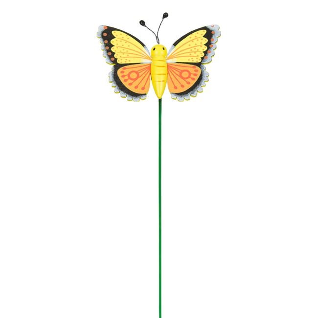 Stick Decorativ pentru Ghiveci Fluture de Lemn 25cm