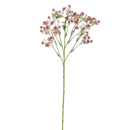 Ramura Artificiala Verde cu Flori Roz 50cm