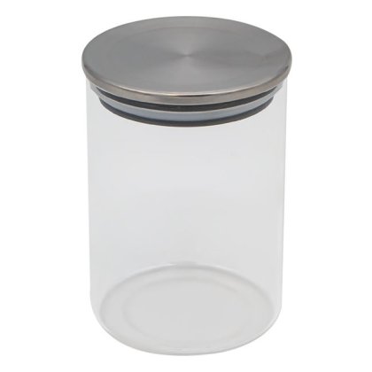Borcan de Depozitare din Sticla Transparenta Capac Metalic 500ml