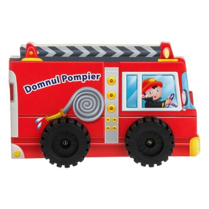 Carte Cartonata Vehicul Pompieri cu Roti ”Domnul Pompier” - 5F