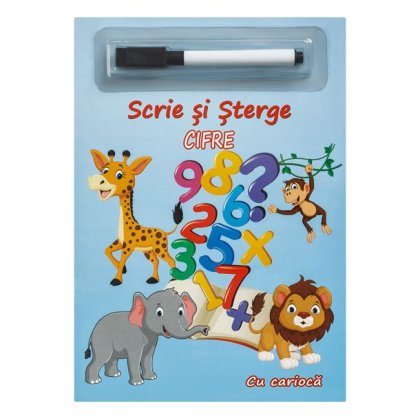 Carte Educativa ”Scrie & Sterge” Cifre cu Carioca - 5F