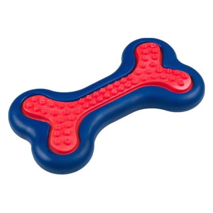 Jucarie pentru Caine Os Albastru Rosu 6.5x12cm