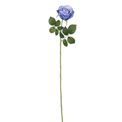 Floare Artificiala Trandafir Albastru Mov 67cm