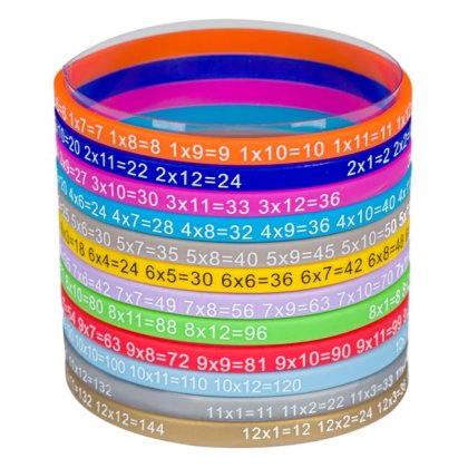 Bratari Educative Colorate Tabla Inmultirii - 12buc