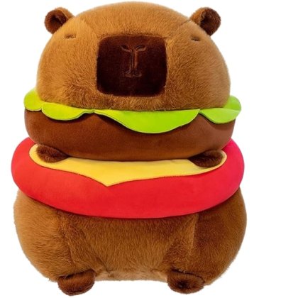 Capybara plush burger cu paturica pufoasa VICTINY® maro 40 cm