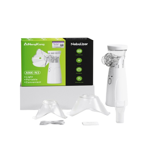 Aparat aerosoli, nebulizator, portabil, VICTINY®, validat clinic, ultrasonic, tehnologie Mesh, accesorii, pentru copii, femei si barbati, Alb
