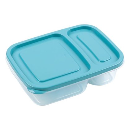 Caserola Transparenta cu 2 Compartimente & Capac Petrol 750ml