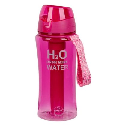 Sticla Apa Sport cu Acumulator de Gheata din Plastic Fucsia & Capac 480ml
