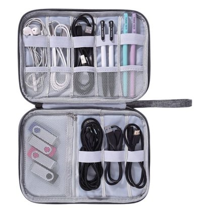 Husa Organizare Aparate Electrice de Calatorie Gri 24.5x13x7.5cm