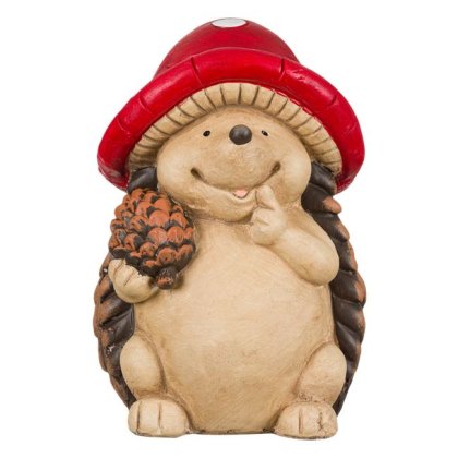 Arici Decorativ Ceramic cu Palarie Ciuperca de Gradina 18x16x30cm