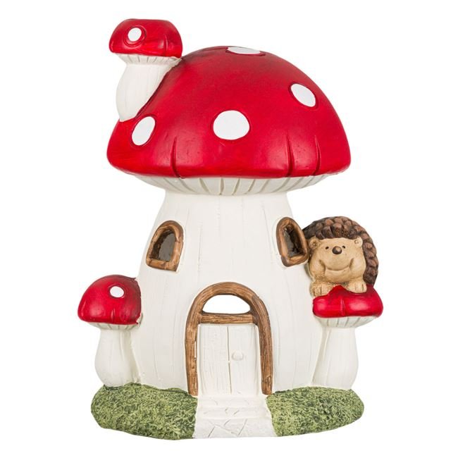 Casa Decorativa in Forma Ciuperca cu Arici de Gradina 24x20x36cm