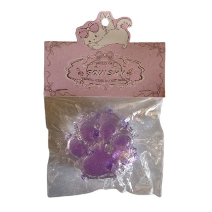 Labuta Pisica squishy moale VICTINY, transparent /mov, 7x6 cm
