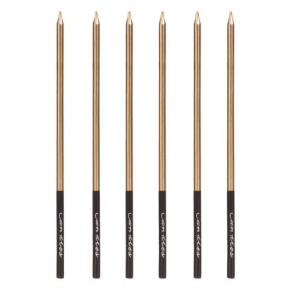 Lumanari Zi de Nastere Auriu Metalizat Negre 15cm - 6buc