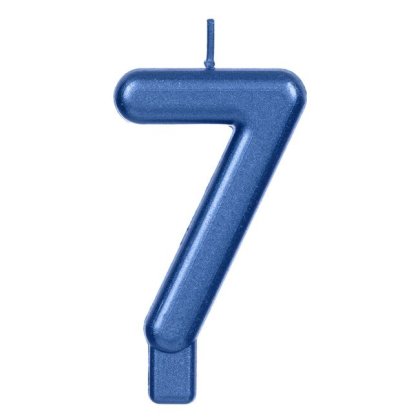 Lumanare Zi de Nastere Bleu Metalizat Nr.7
