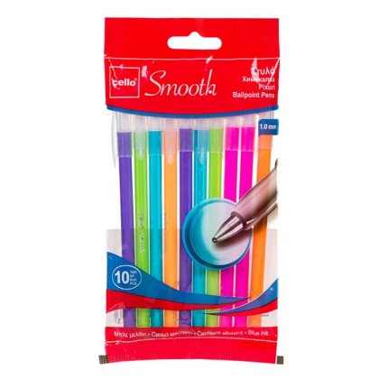 Set Pixuri Ballpoint Smooth Corp Colorat 1.0 mm - 10 buc